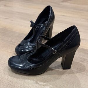 Aldo Classic Black Heeled Mary Janes